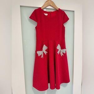 Red dress with Silver Bow Accents ❤️✨